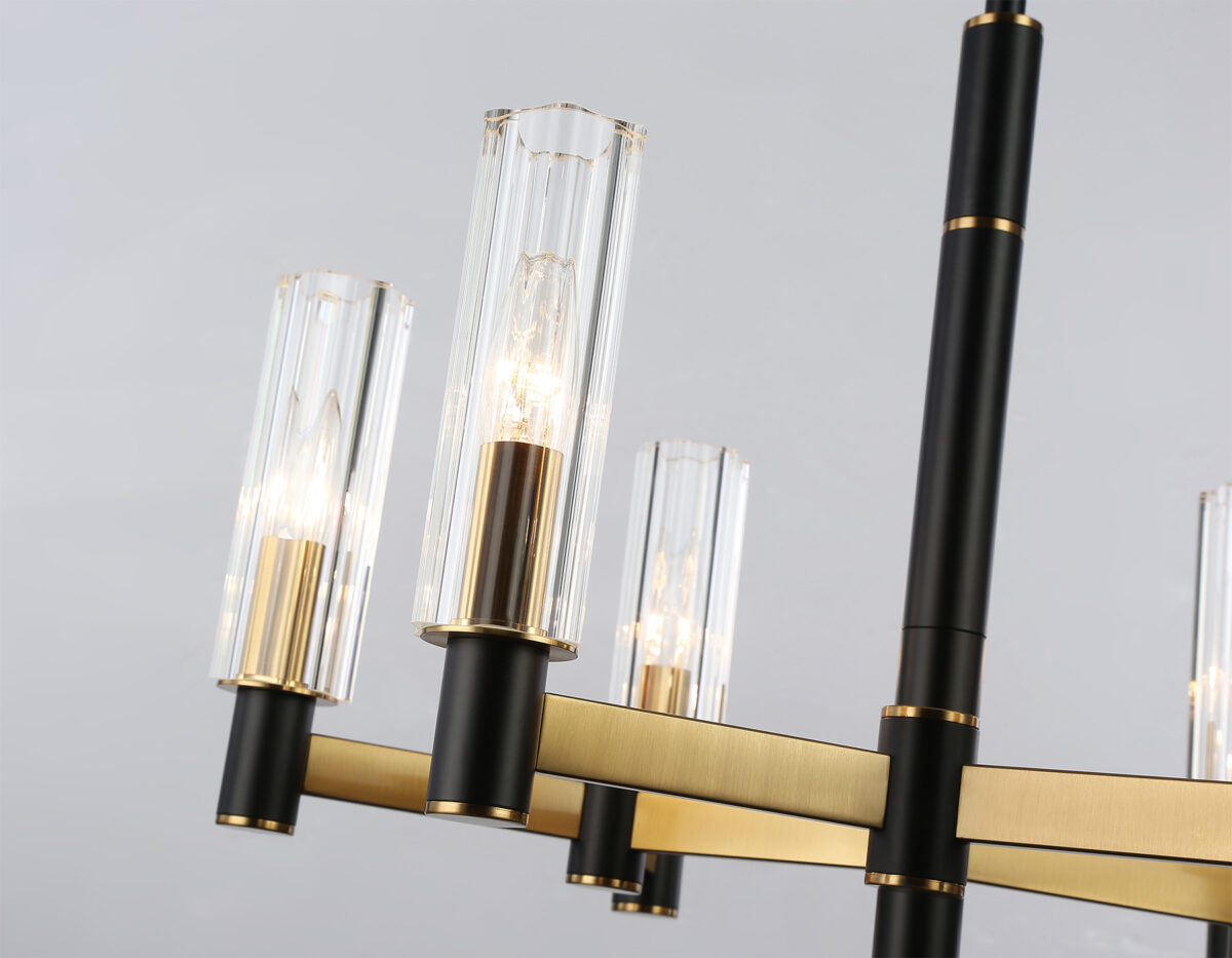 LH55511/6 BK/BS/CL черный/латунь/прозрачный E14*6 max 40W D570*760 — изображение 4