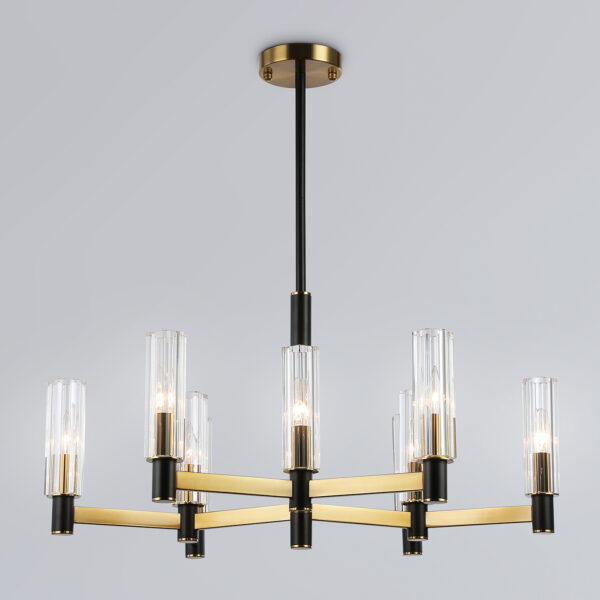 LH55513/9 BK/BS/CL черный/латунь/прозрачный E14*9 max 40W D760*760