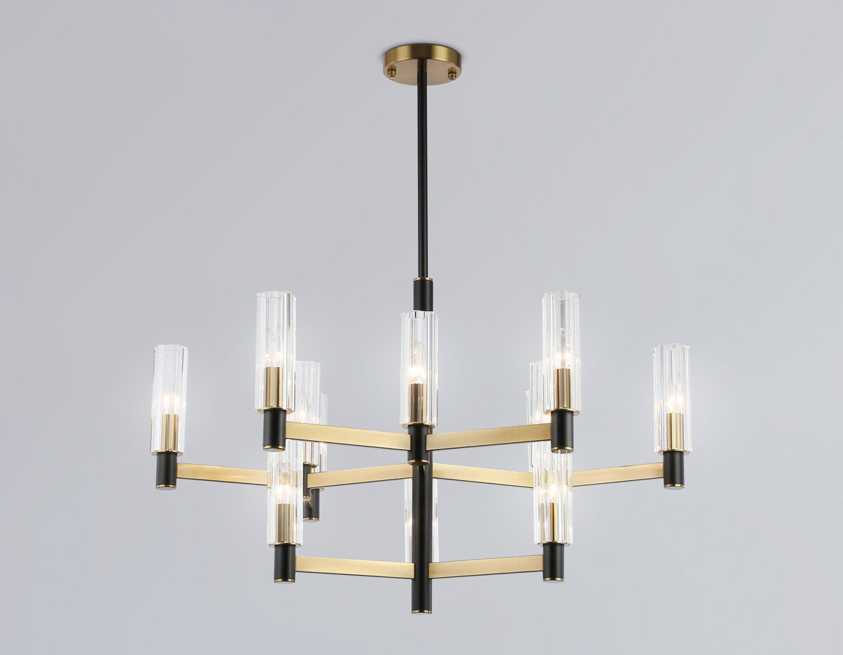 LH55515_mode1 LH55515/12 BK/BS/CL черный/латунь/прозрачный E14*12 max 40W D860*905 — изображение 1