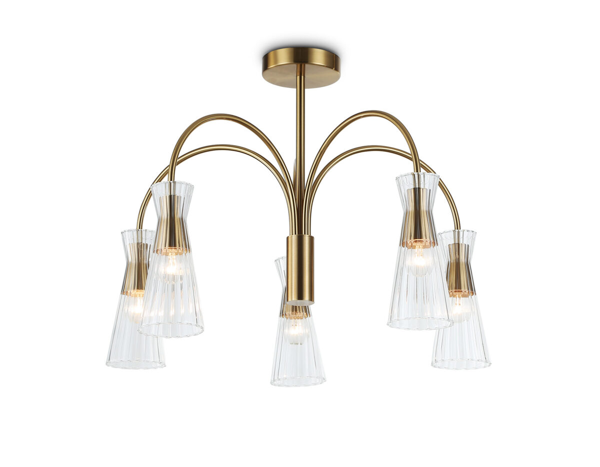 LH55701/5 BS/CL латунь/прозрачный E14*5 max 40W D600*440 — изображение 9