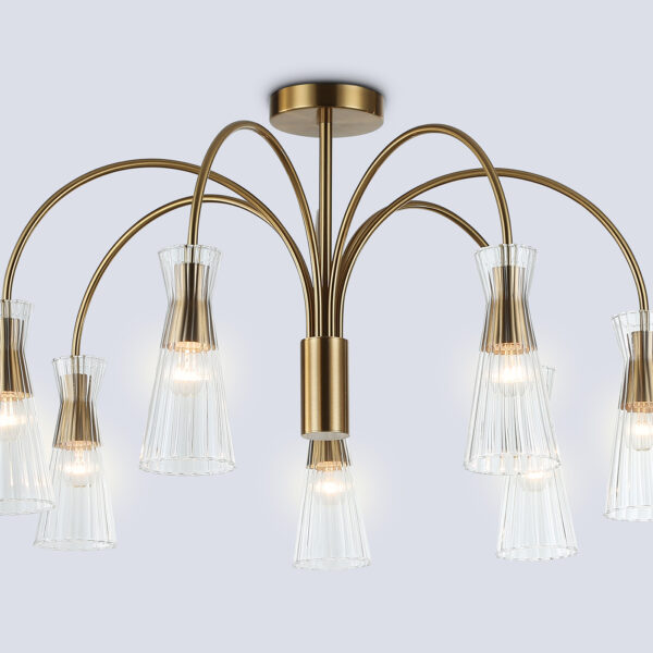 LH55703/7 BS/CL латунь/прозрачный E14*7 max 40W D745*460