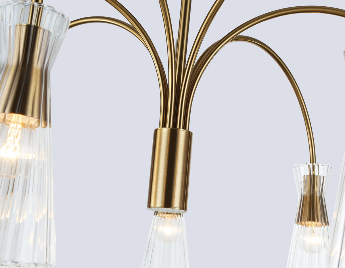 LH55703/7 BS/CL латунь/прозрачный E14*7 max 40W D745*460 — изображение 6