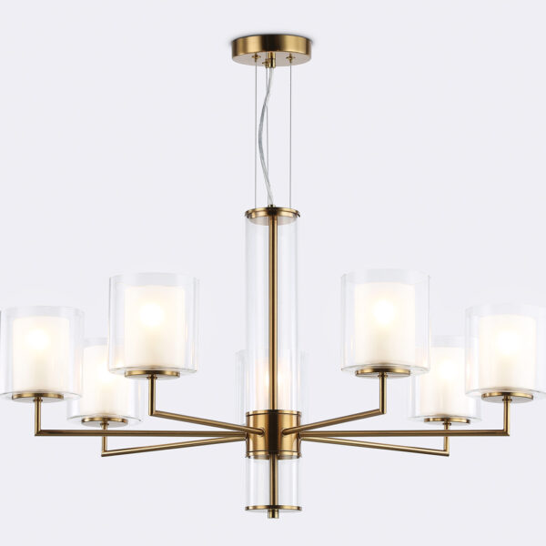 LH56013/7 BS/FR латунь/белый матовый E14*7 max 40W D790*1260