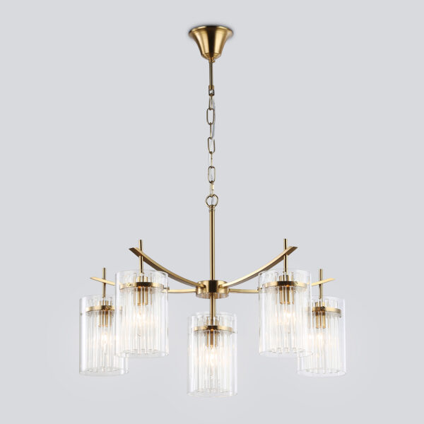 LH56031/5+1 BS/CL латунь/прозрачный E14*6 max 40W D680*1200