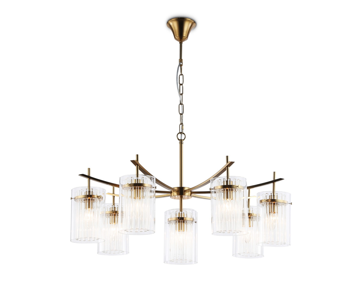 LH56033/7+1 BS/CL латунь/прозрачный E14*8 max 40W D790*1200 — изображение 7