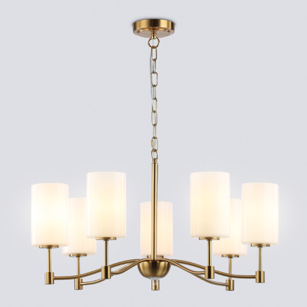 LH56053/7 BS/FR латунь/белый матовый E14*7 max 40W D680*950