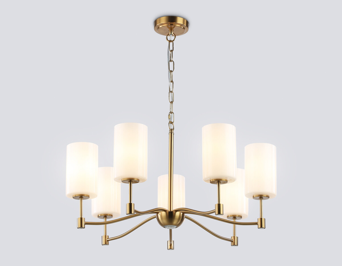 LH56053/7 BS/FR латунь/белый матовый E14*7 max 40W D680*950 — изображение 2