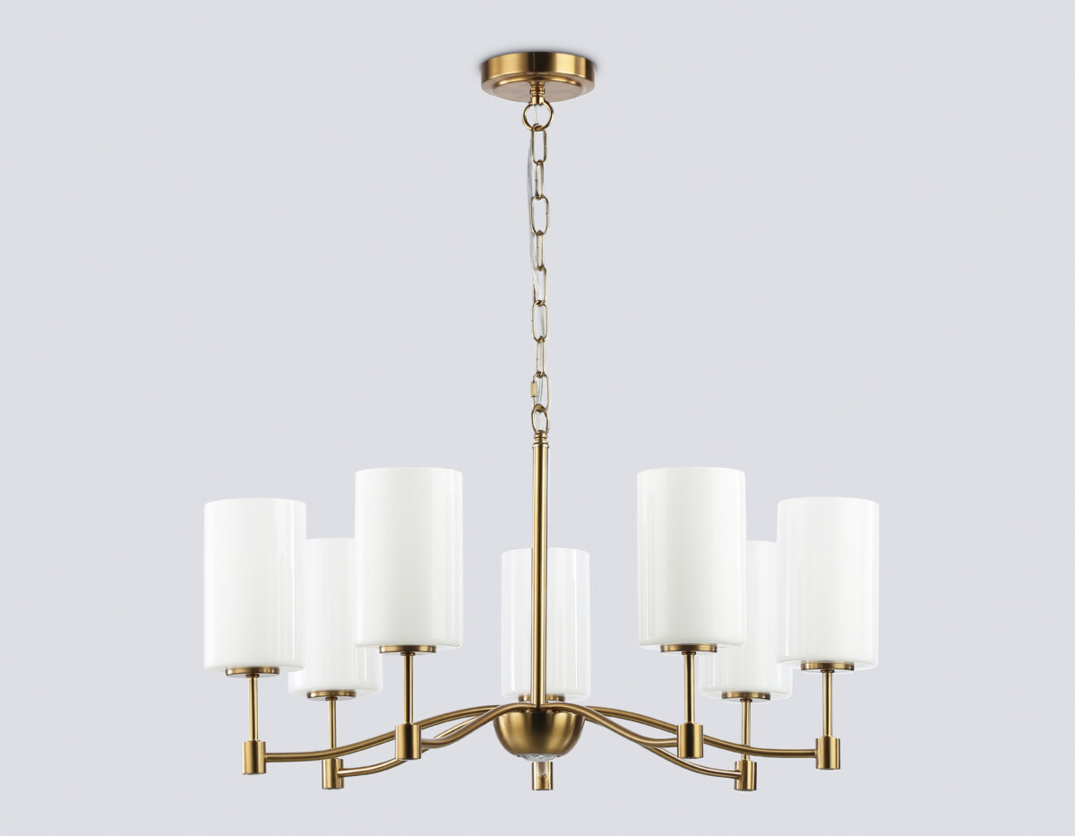 LH56053/7 BS/FR латунь/белый матовый E14*7 max 40W D680*950 — изображение 3