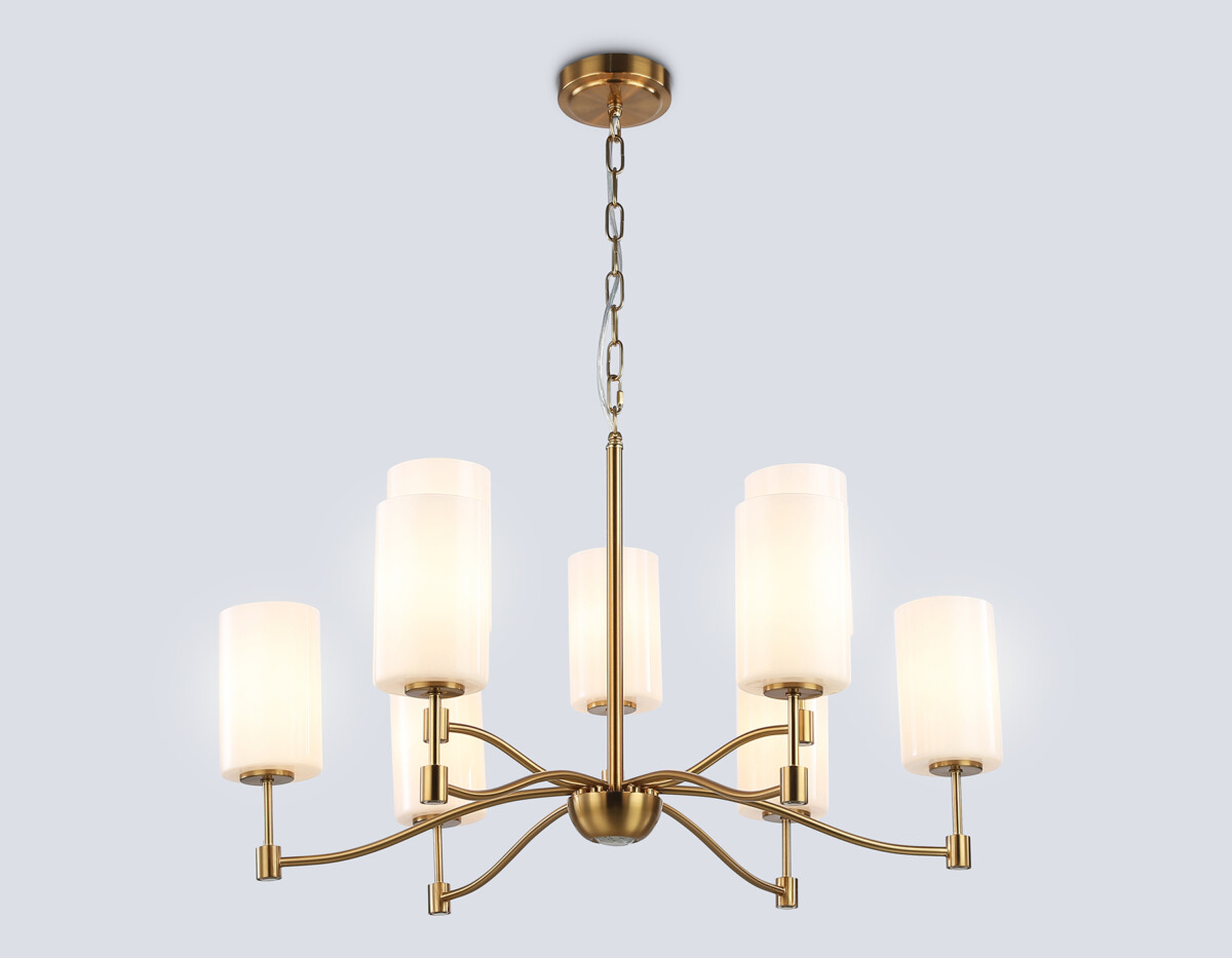 LH56054/6+3 BS/FR латунь/белый матовый E14*9 max 40W D765*1060 — изображение 2