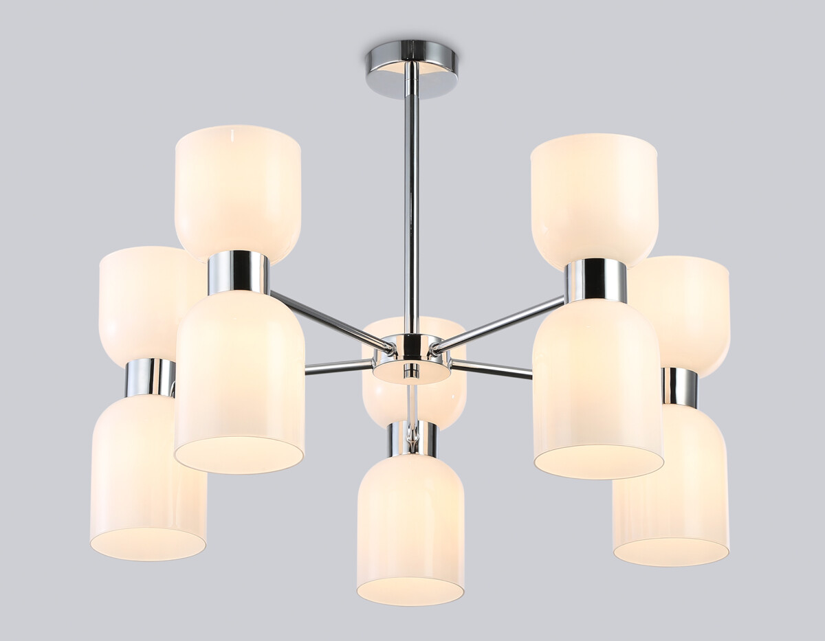 LH56083/10 СH/FR хром/белый матовый E14*10 max 40W D700*510 — изображение 2