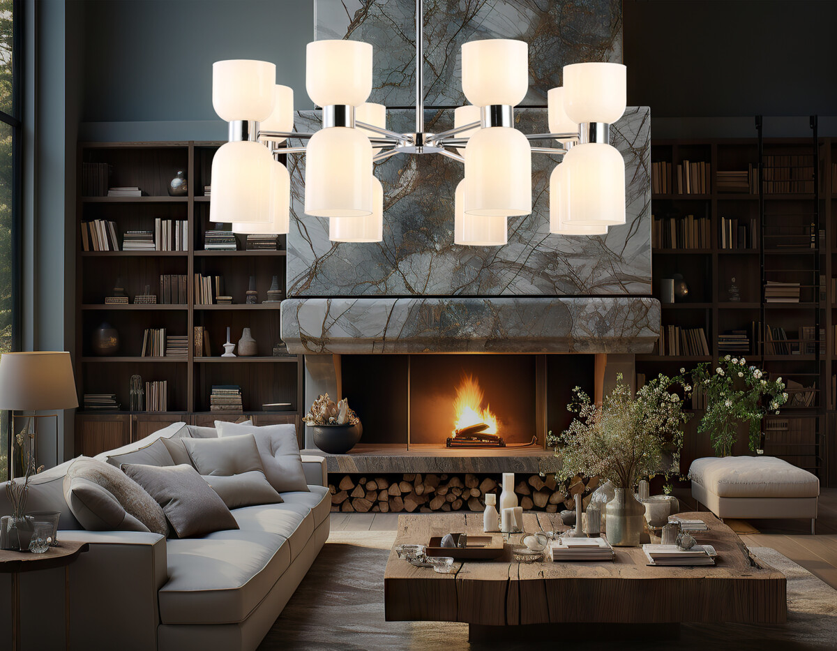 LH56085/16 СH/FR хром/белый матовый E14*16 max 40W D860*510 — изображение 7