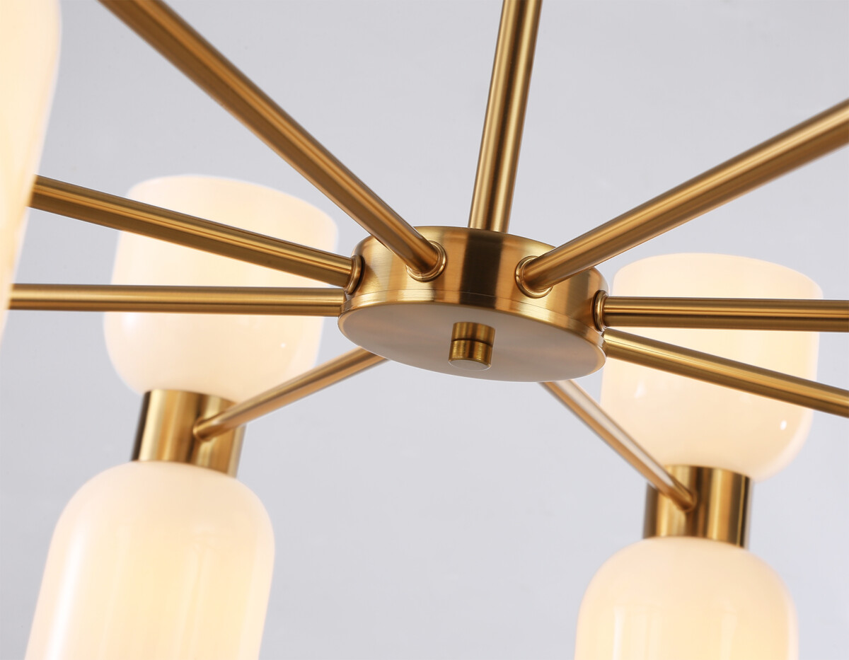 LH56095/16 BS/FR латунь/белый матовый E14*16 max 40W D860*510 — изображение 5