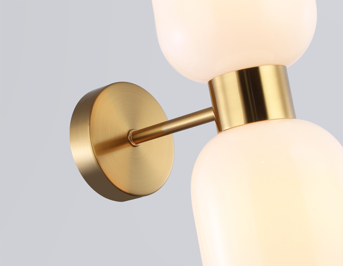 LH56097/2 BS/FR латунь/белый матовый E14*2 max 40W 215*120*300 — изображение 5