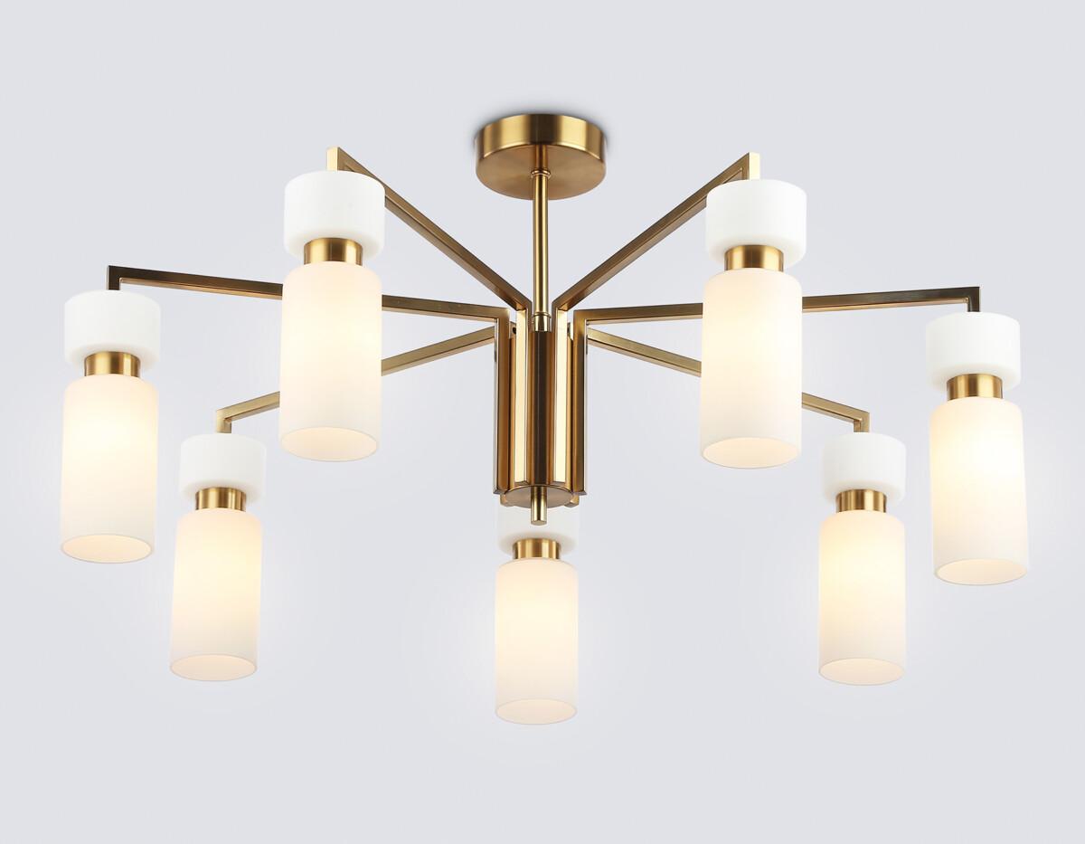 LH56126/7 BS/FR латунь/белый матовый E14*7 max 40W D705*350 — изображение 2