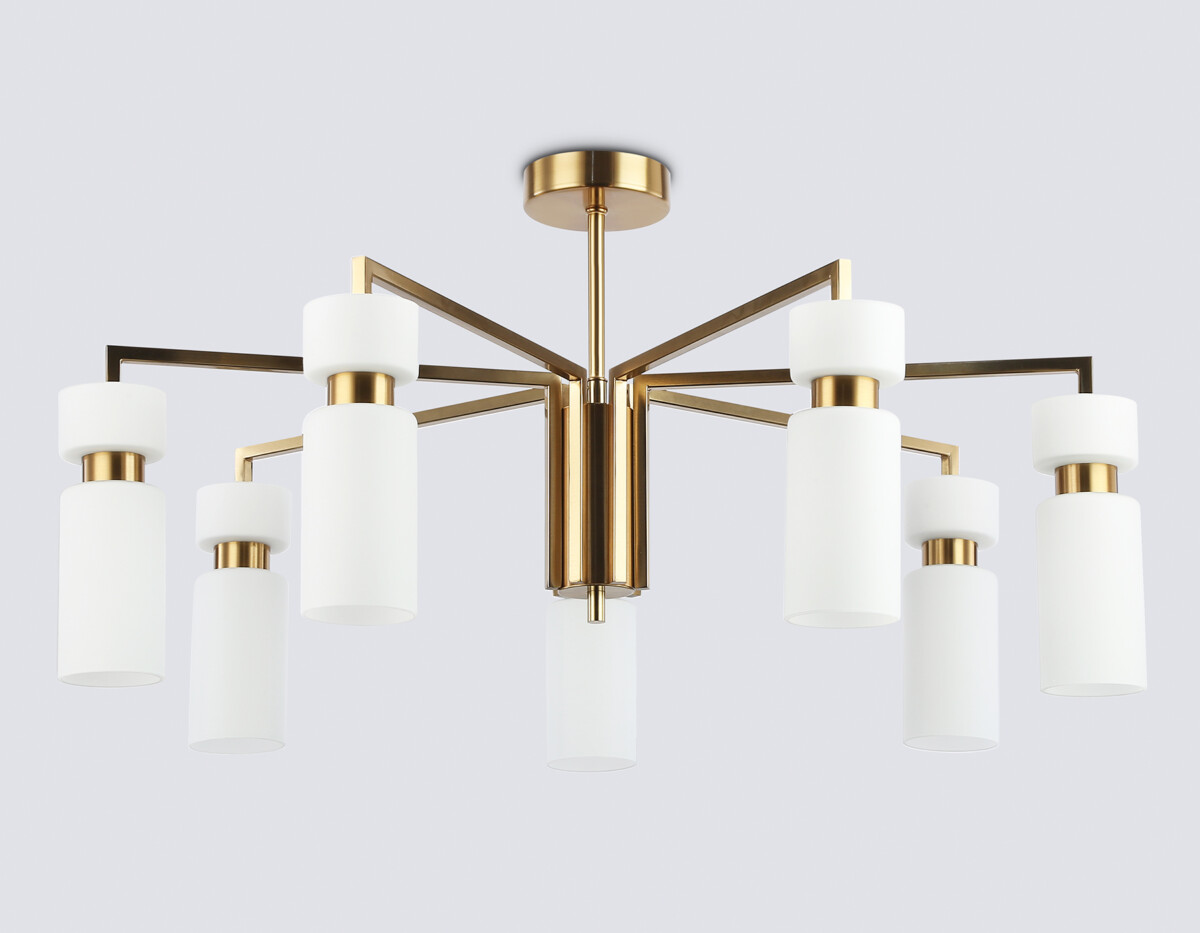 LH56126/7 BS/FR латунь/белый матовый E14*7 max 40W D705*350 — изображение 3