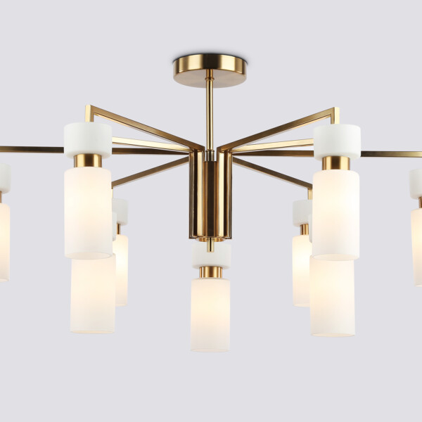 LH56128/9 BS/FR латунь/белый матовый E14*9 max 40W D765*440