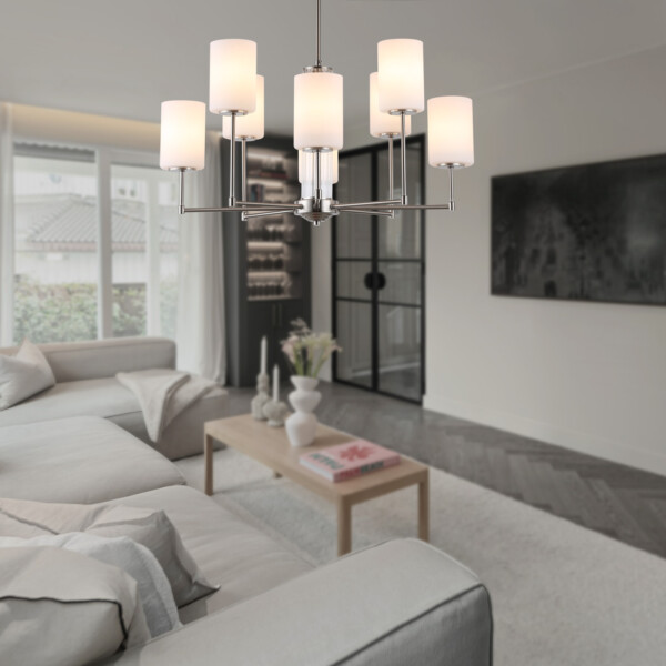 LH56213/8 SN/FR никель/белый матовый E27/8 max 60W D700*600