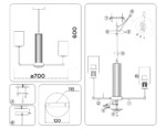 в наличии LH56213/8 SN/FR никель/белый матовый E27/8 max 60W D700*600 - купить в интернет-магазине Светильники Торг