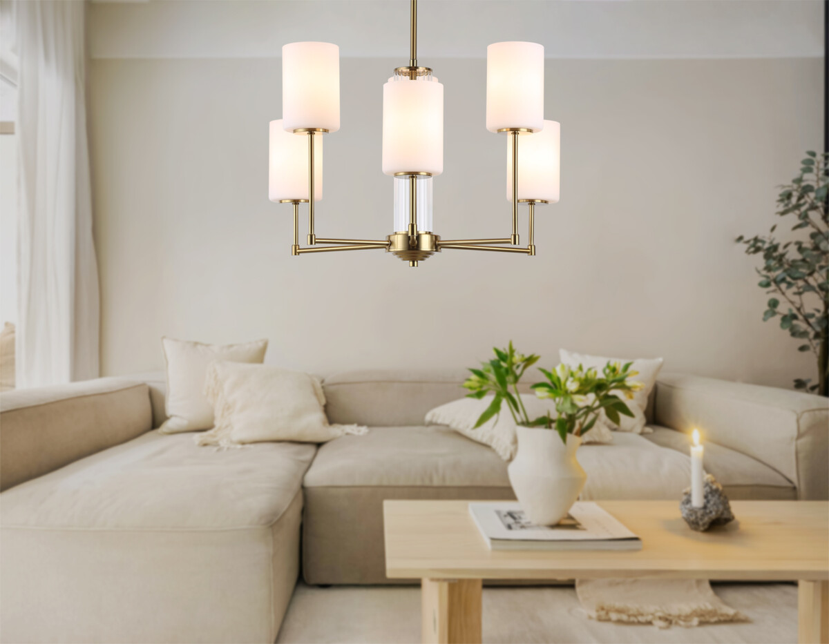 LH56215_inside LH56215/6 BS/FR латунь/белый матовый E27/6 max 60W D600*600 — изображение 1