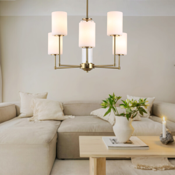 LH56215/6 BS/FR латунь/белый матовый E27/6 max 60W D600*600