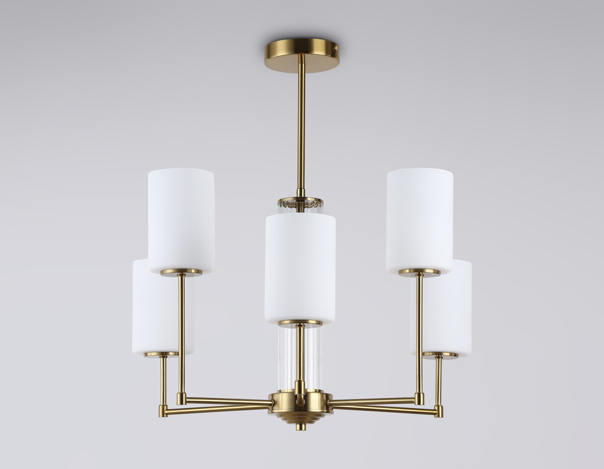 LH56215/6 BS/FR латунь/белый матовый E27/6 max 60W D600*600 — изображение 4