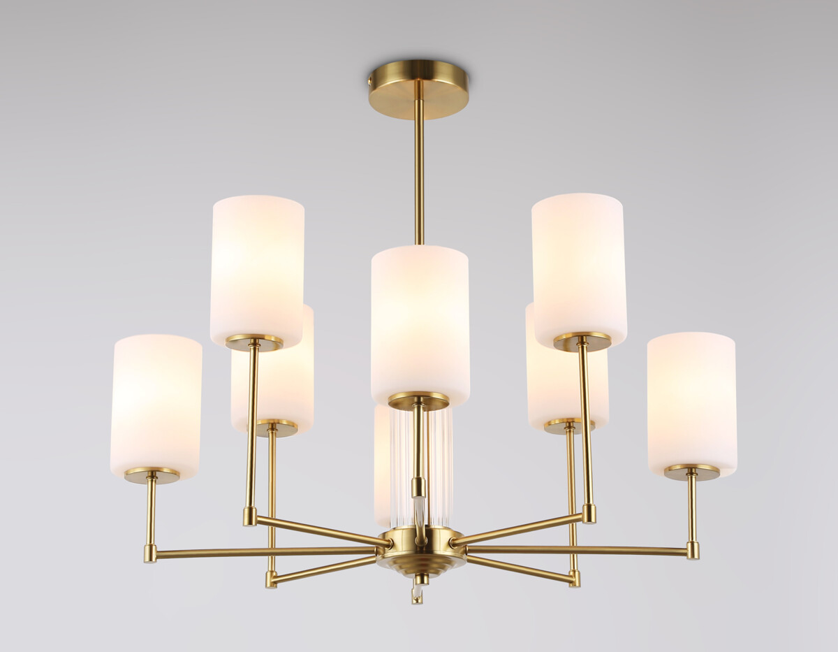 LH56217/8 BS/FR латунь/белый матовый E27/8 max 60W D700*600 — изображение 4