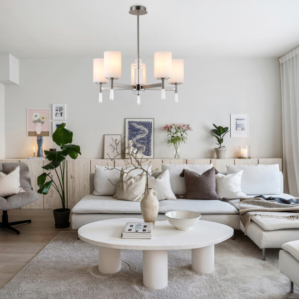 LH56251/5 SN/FR никель/белый матовый E27/5 max 60W D600*590