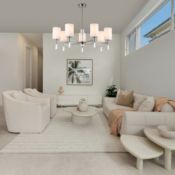 LH56253/7 SN/FR никель/белый матовый E27/7 max 60W D750*590