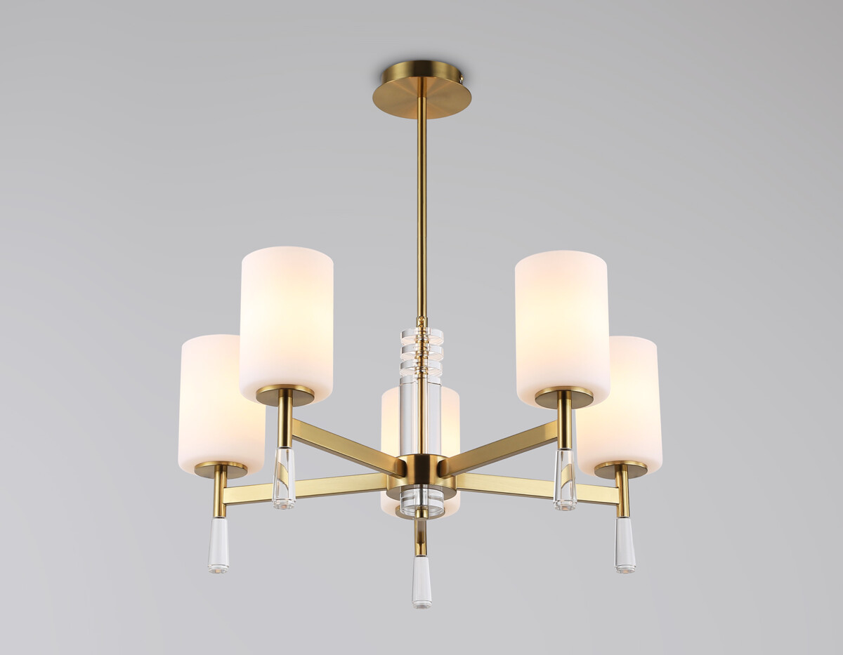 LH56261/5 BS/FR латунь/белый матовый E27/5 max 60W D600*590 — изображение 4