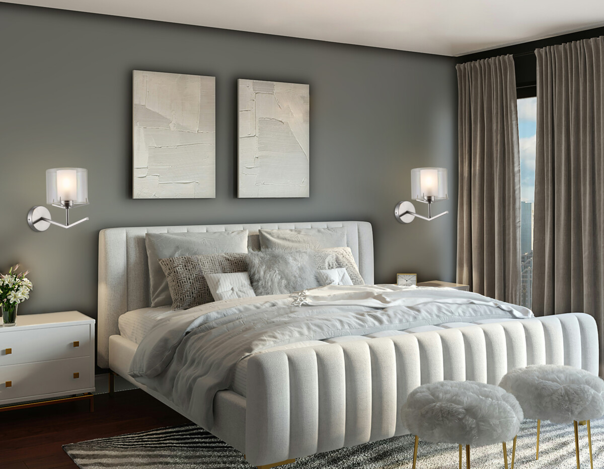 LH57004 SN/FR никель/белый матовый E14 max 40W 280*150*220 — изображение 1