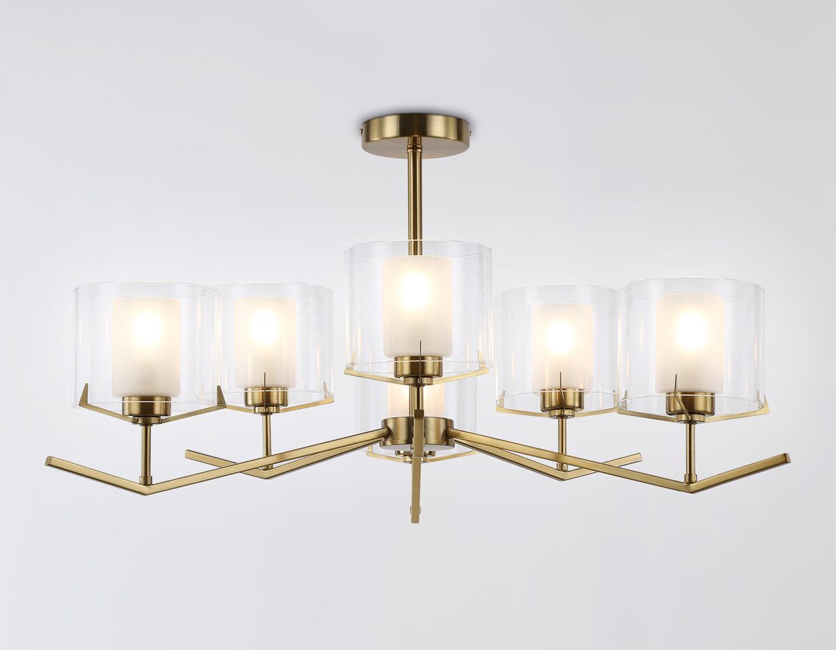 LH57008/6 BS/FR латунь/белый матовый E14/6 max 40W D850*420 — изображение 3