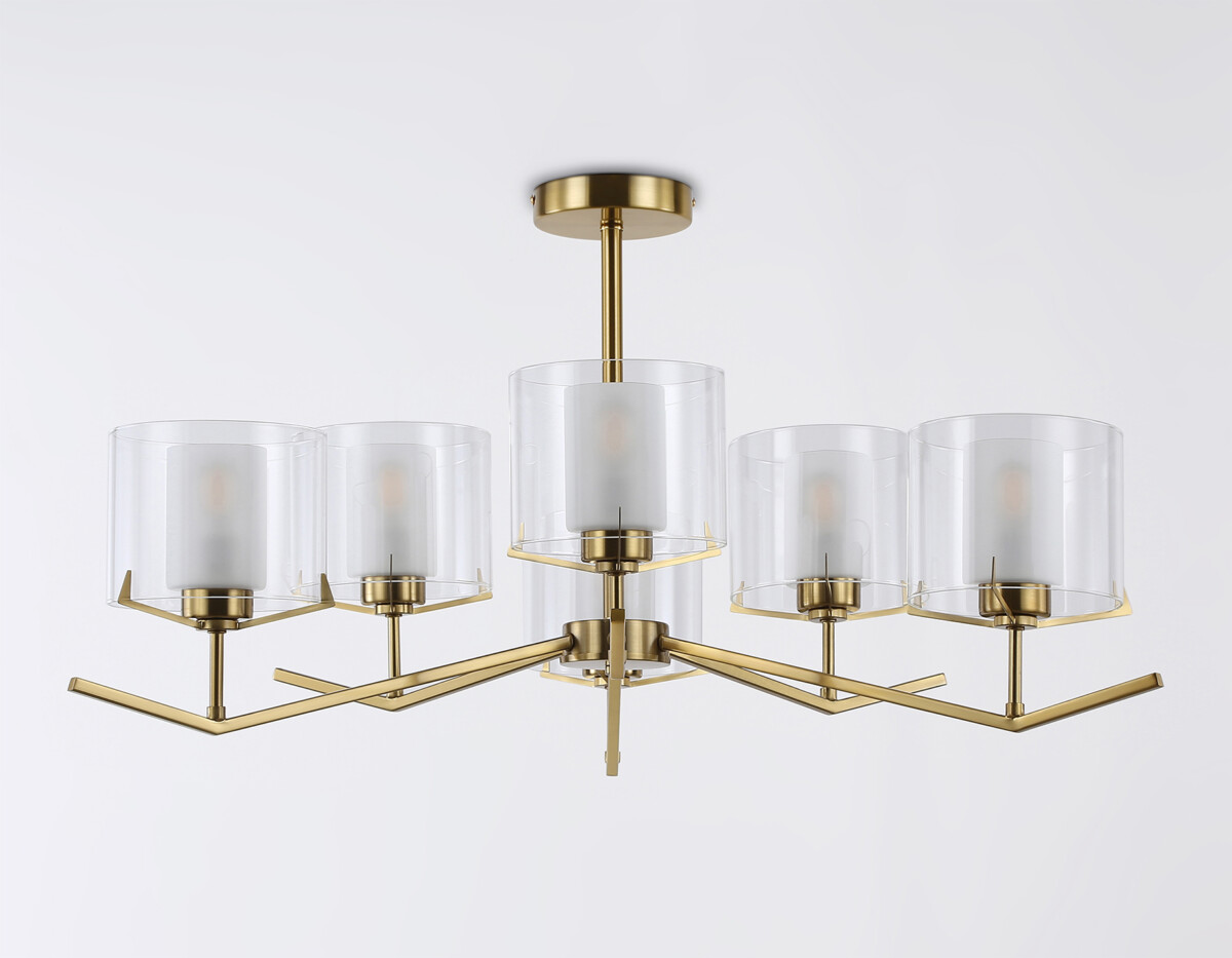 LH57008/6 BS/FR латунь/белый матовый E14/6 max 40W D850*420 — изображение 4