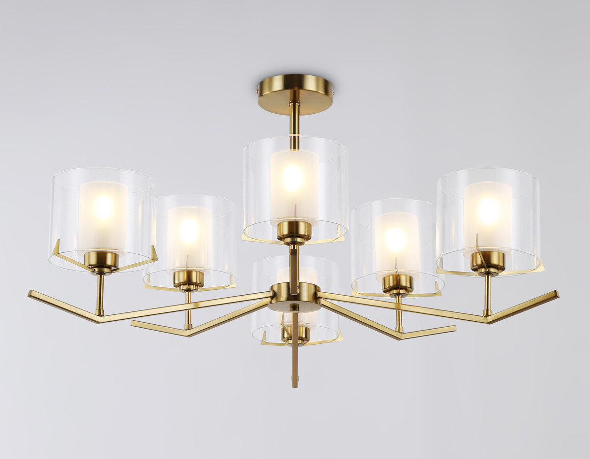 LH57008/6 BS/FR латунь/белый матовый E14/6 max 40W D850*420 — изображение 5