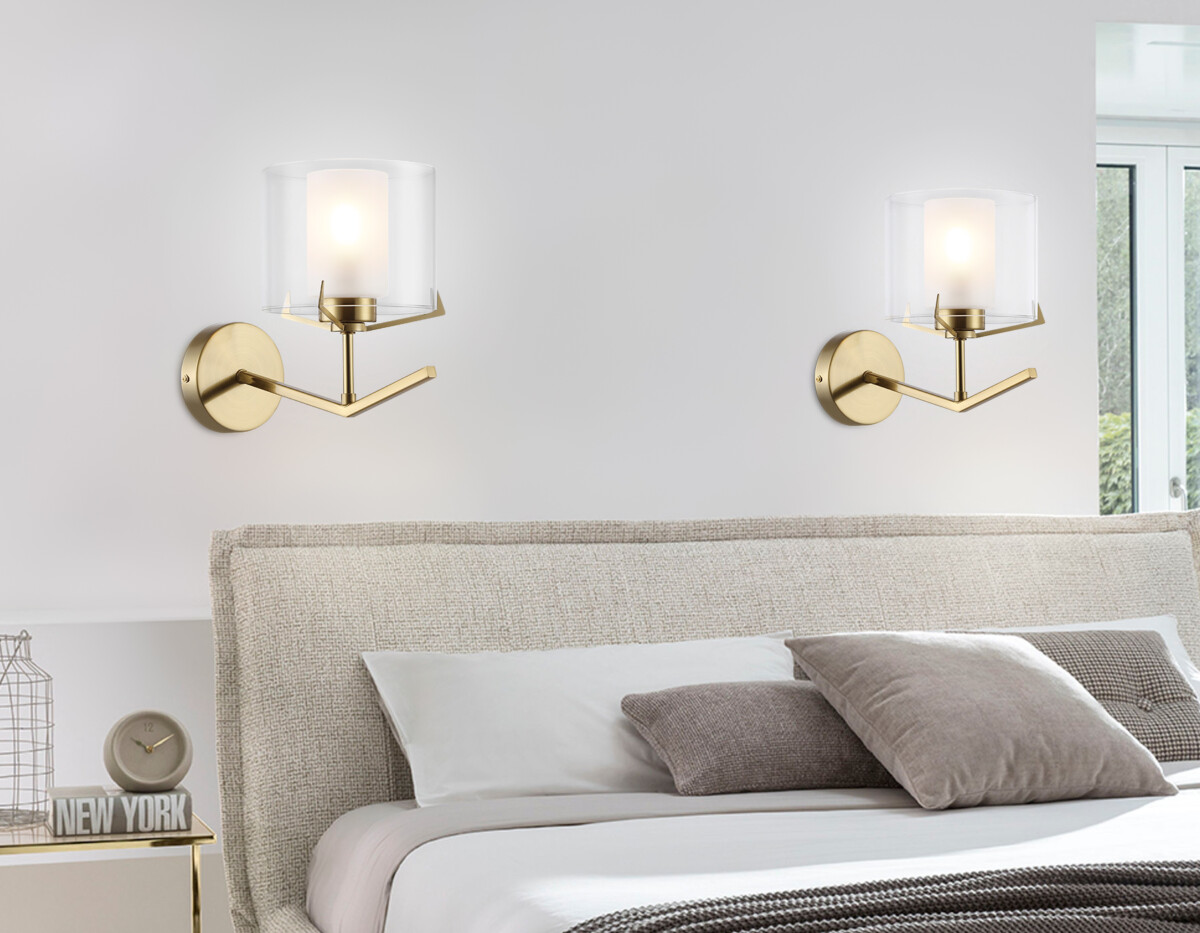 LH57010 BS/FR латунь/белый матовый E14 max 40W 280*150*220 — изображение 1