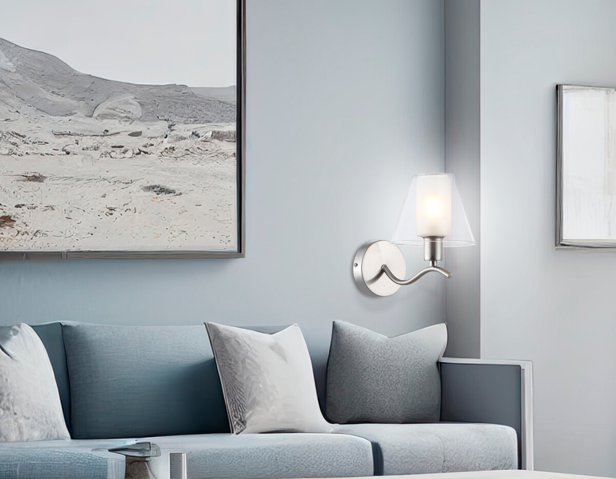 LH57085 SN/FR никель/белый матовый E14 max 40W 230*140*200 — изображение 1