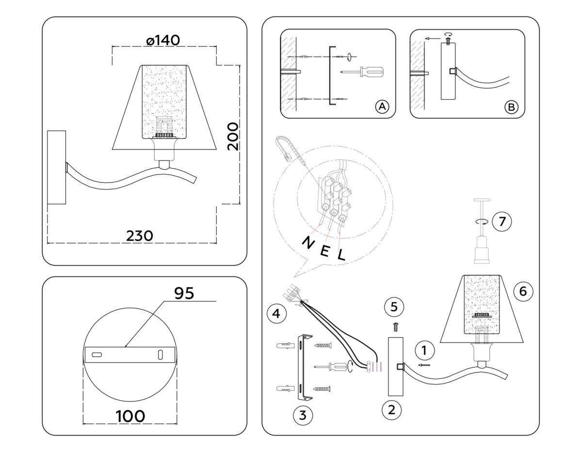 LH57085 SN/FR никель/белый матовый E14 max 40W 230*140*200 — изображение 7