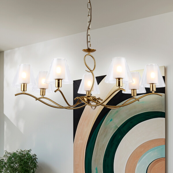 LH57093/7 BS/FR латунь/белый матовый E14/7 max 40W D840*790