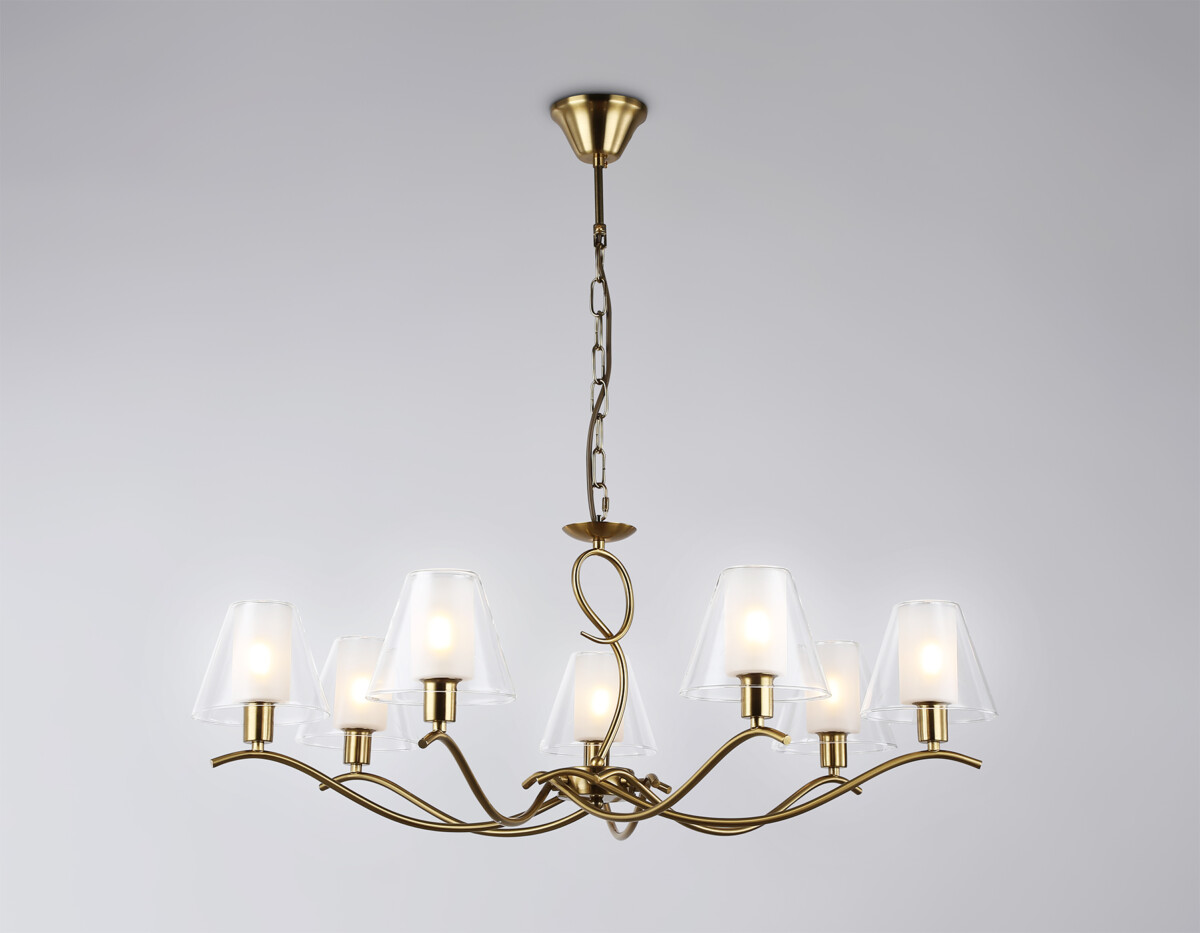 LH57093/7 BS/FR латунь/белый матовый E14/7 max 40W D840*790 — изображение 4