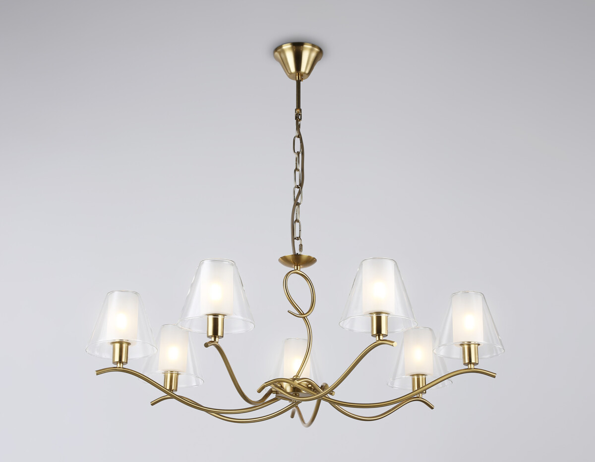 LH57093/7 BS/FR латунь/белый матовый E14/7 max 40W D840*790 — изображение 6