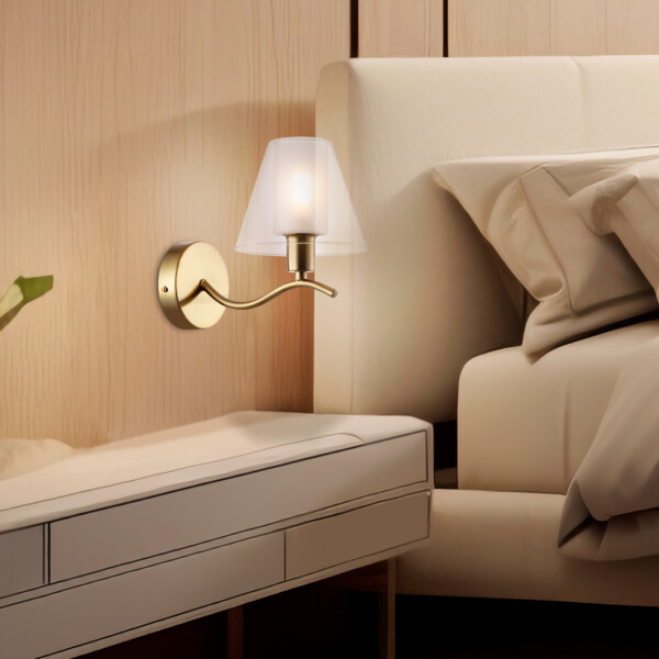 LH57095 BS/FR латунь/белый матовый E14 max 40W 230*140*200