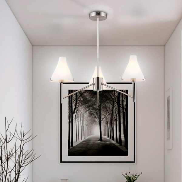 LH57121/3 SN/FR никель/белый матовый E14/3 max 40W D650*590