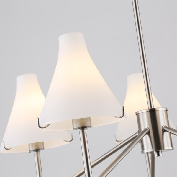 LH57123/5 SN/FR никель/белый матовый E14/5 max 40W D650*590