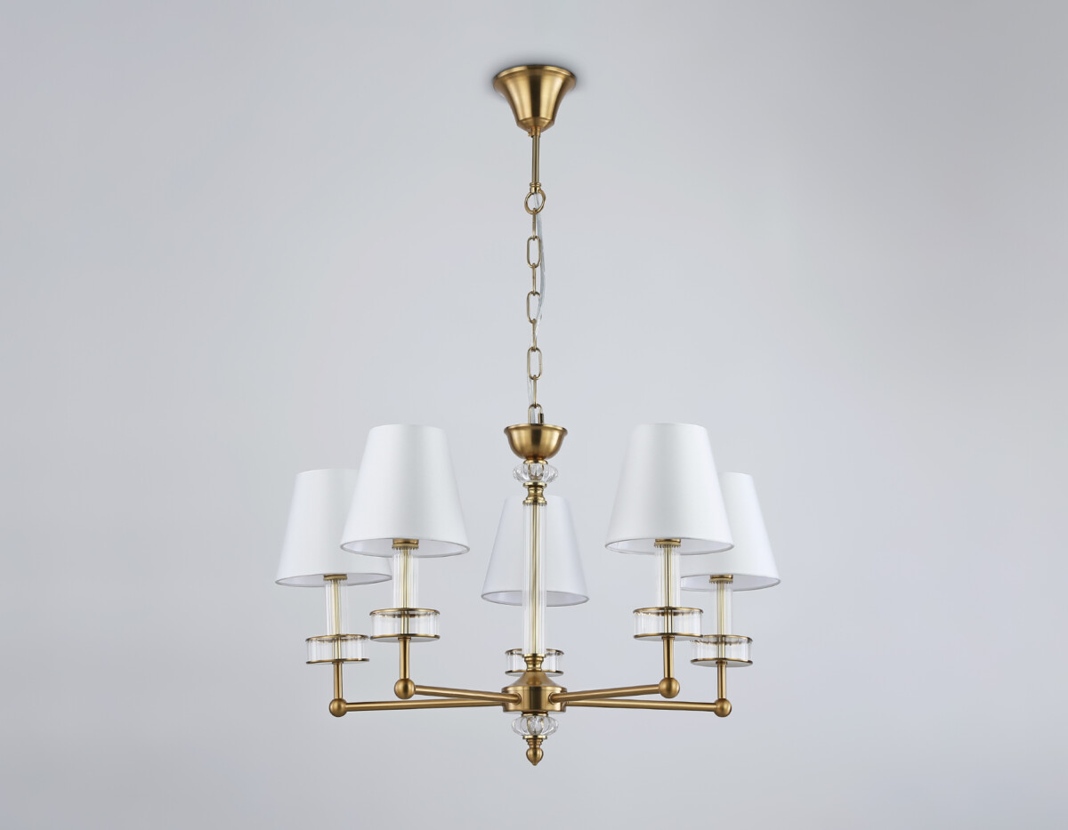 LH71021/5 BS/WH латунь/белый E14*5 max 40W D670*1130 — изображение 3