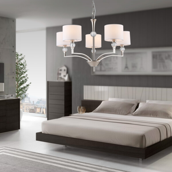 LH71121/5 SN/WH никель/белый E14/5 max 40W D660*880