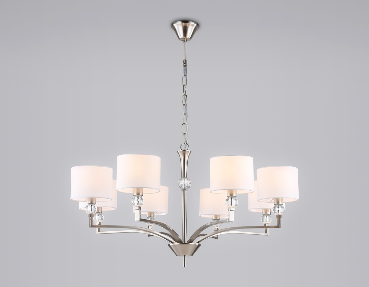 LH71123/8 SN/WH никель/белый E14/8 max 40W D840*880 — изображение 3