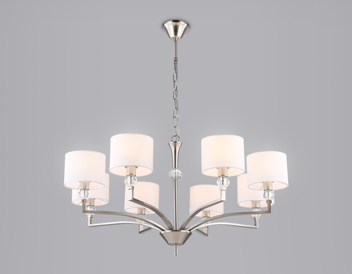 LH71123/8 SN/WH никель/белый E14/8 max 40W D840*880 — изображение 5