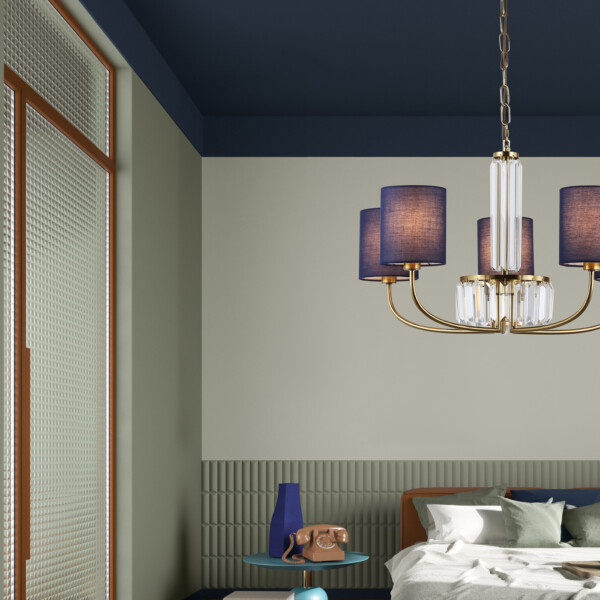 LH71271/5 BS/DB латунь/темно синий E14/5 max 40W D650*840