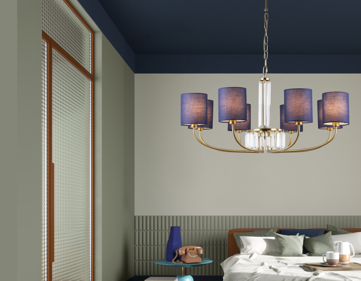 LH71273/8 BS/DB латунь/темно синий E14/8 max 40W D820*840 — изображение 1