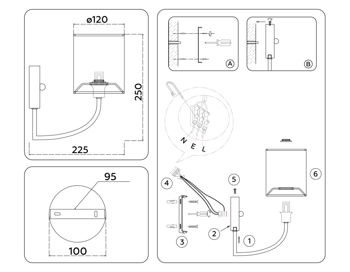 LH71275 BS/DB латунь/темно синий E14 max 40W 225*120*250 — изображение 5