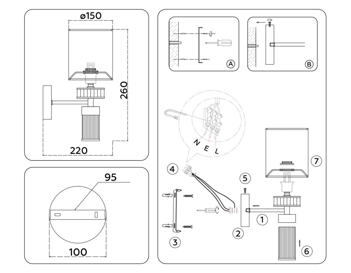 LH71305 CGD/WH золото/белый E14 max 40W 220*150*260 — изображение 5